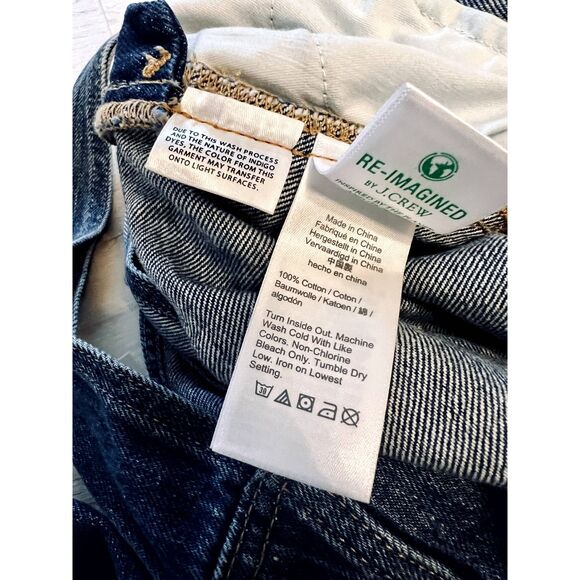NWT J Crew Slouchy Boyfriend Denim Jeans Overalls in Hartford Wash Size XXS - Picture 6 of 9
